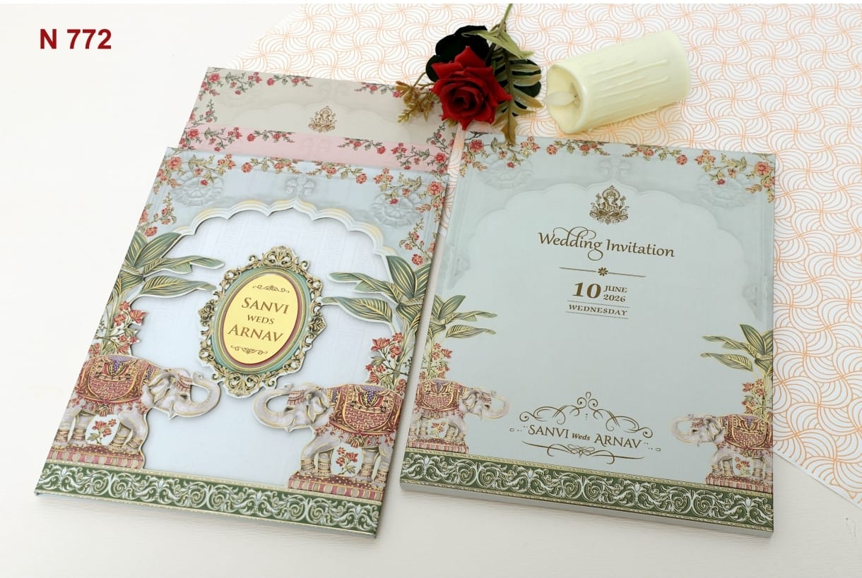 Gulshan Card Collection Designer Wedding Invitation Card (Pack of 50)