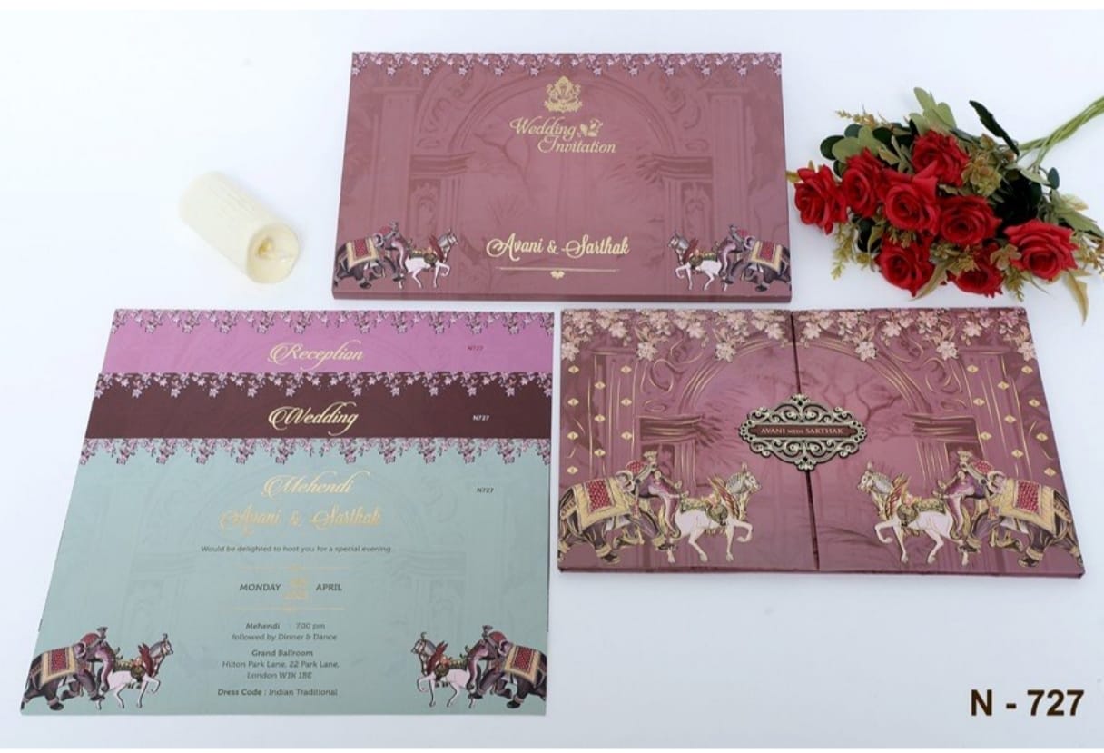 Gulshan Card Collection Designer Wedding Invitation Card (Pack of 50)