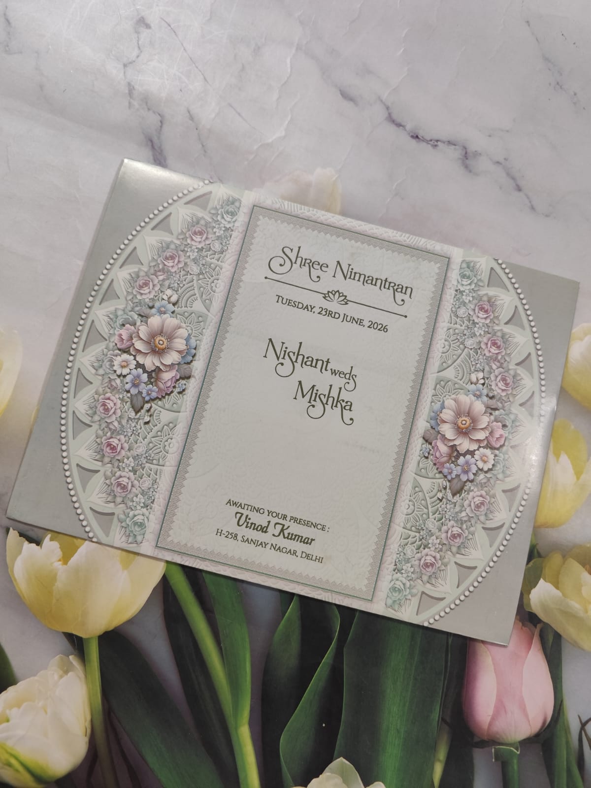 Gulshan Card Collection Designer Wedding Invitation Card For Hindu & Muslim Card (Pack of 50) RD (Under 50)