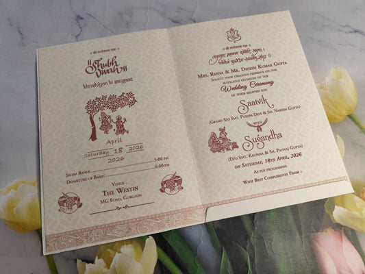 Gulshan Card Collection Designer Wedding Invitation Card (Pack of 50) RD
