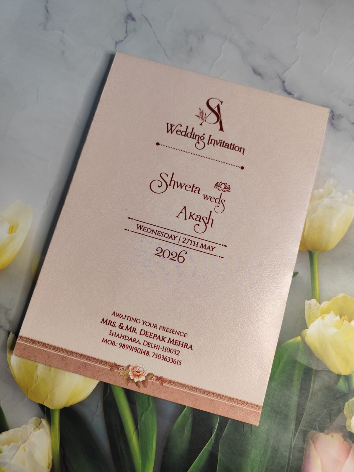 Gulshan Card Collection Designer Wedding Invitation Card (Pack of 50) RD