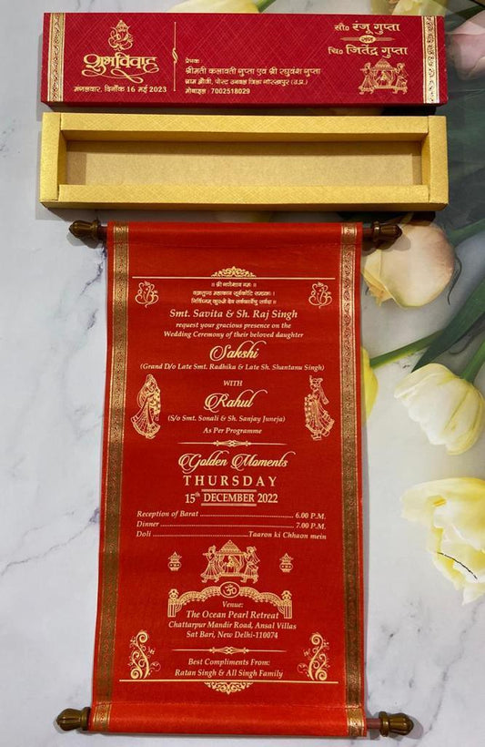 Gulshan Card Collection Designer wedding Cards for Marriage Invitation(Pack of 50)