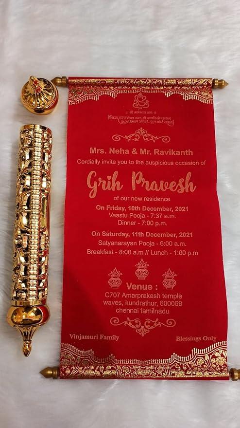 Gulshan Card Collection Designer wedding Cards for Marriage Invitation(Pack of 1)