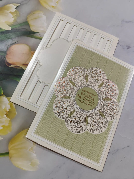 Gulshan Card Collection Designer Wedding Invitation Card (Pack of 50) FT (Size 24.5cm x 17cm)