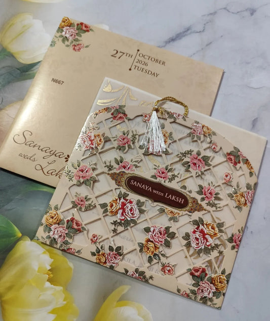 Gulshan Card Collection Designer Wedding Invitation Card (Pack of 50)