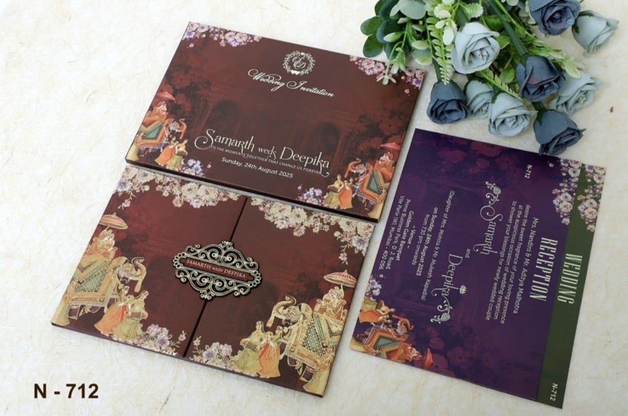 Gulshan Card Collection Designer Wedding Invitation Card (Pack of 50)