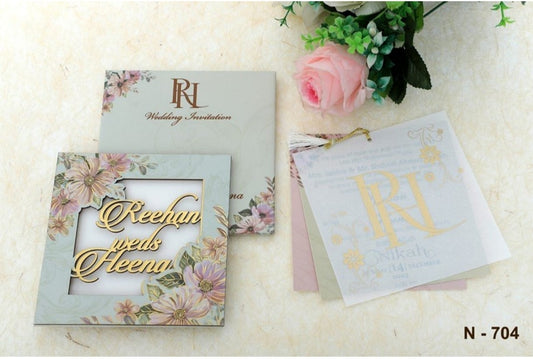 Gulshan Card Collection Designer Wedding Invitation Card (Pack of 50)
