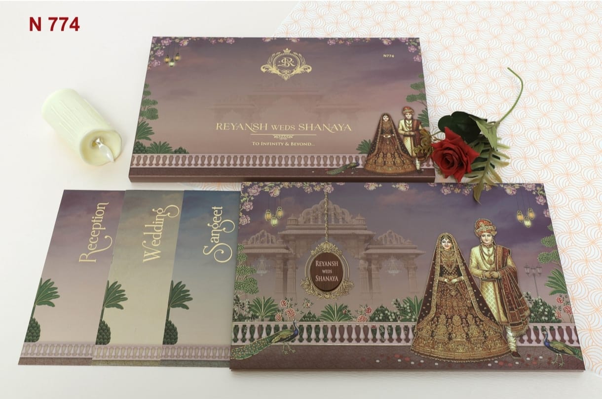 Gulshan Card Collection Designer Wedding Invitation Card (Pack of 50)