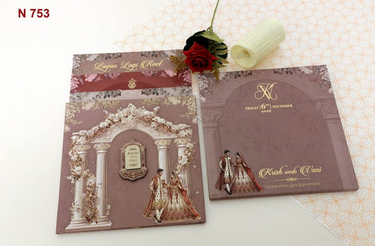 Gulshan Card Collection Designer Wedding Invitation Card (Pack of 50)