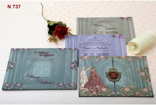 Gulshan Card Collection Designer Wedding Invitation Card (Pack of 50)