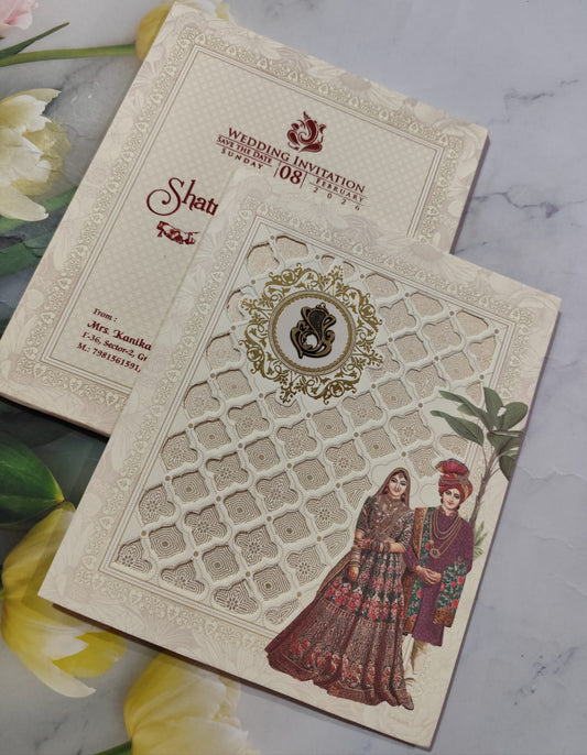Gulshan Card Collection Designer Wedding Invitation Card (Pack of 50) AC 1125/157