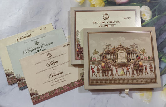 Gulshan Card Collection Designer Wedding Invitation Card (Pack of 50)