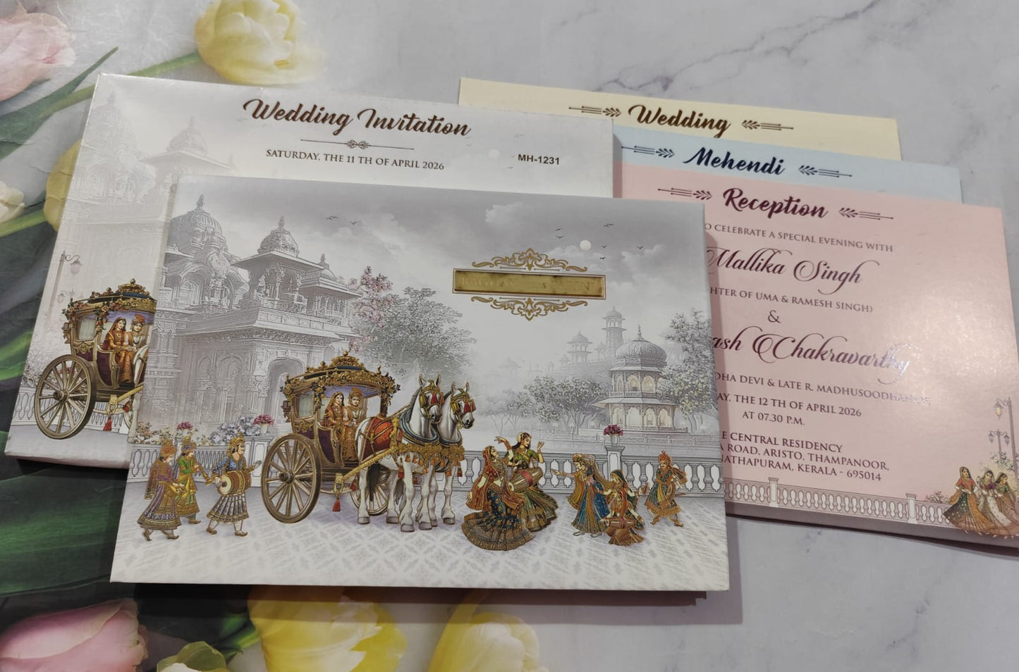 Gulshan Card Collection Designer Wedding Invitation Card (Pack of 50)