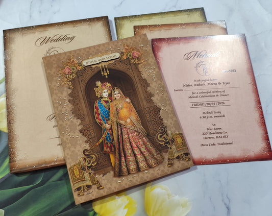 Gulshan Card Collection Designer Wedding Invitation Card (Pack of 50)