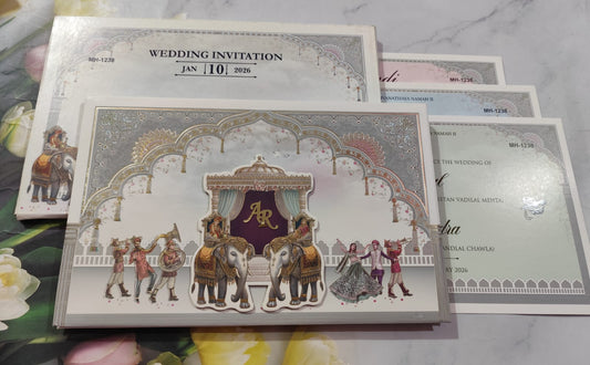 Gulshan Card Collection Designer Wedding Invitation Card (Pack of 50)