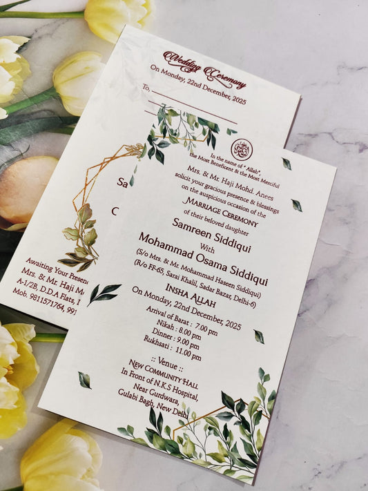Gulshan Card Collection Designer Wedding Invitation Card (Pack of 50) SD