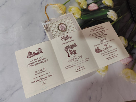 Gulshan Card Collection Designer Wedding Invitation Card (Pack of 50) RD