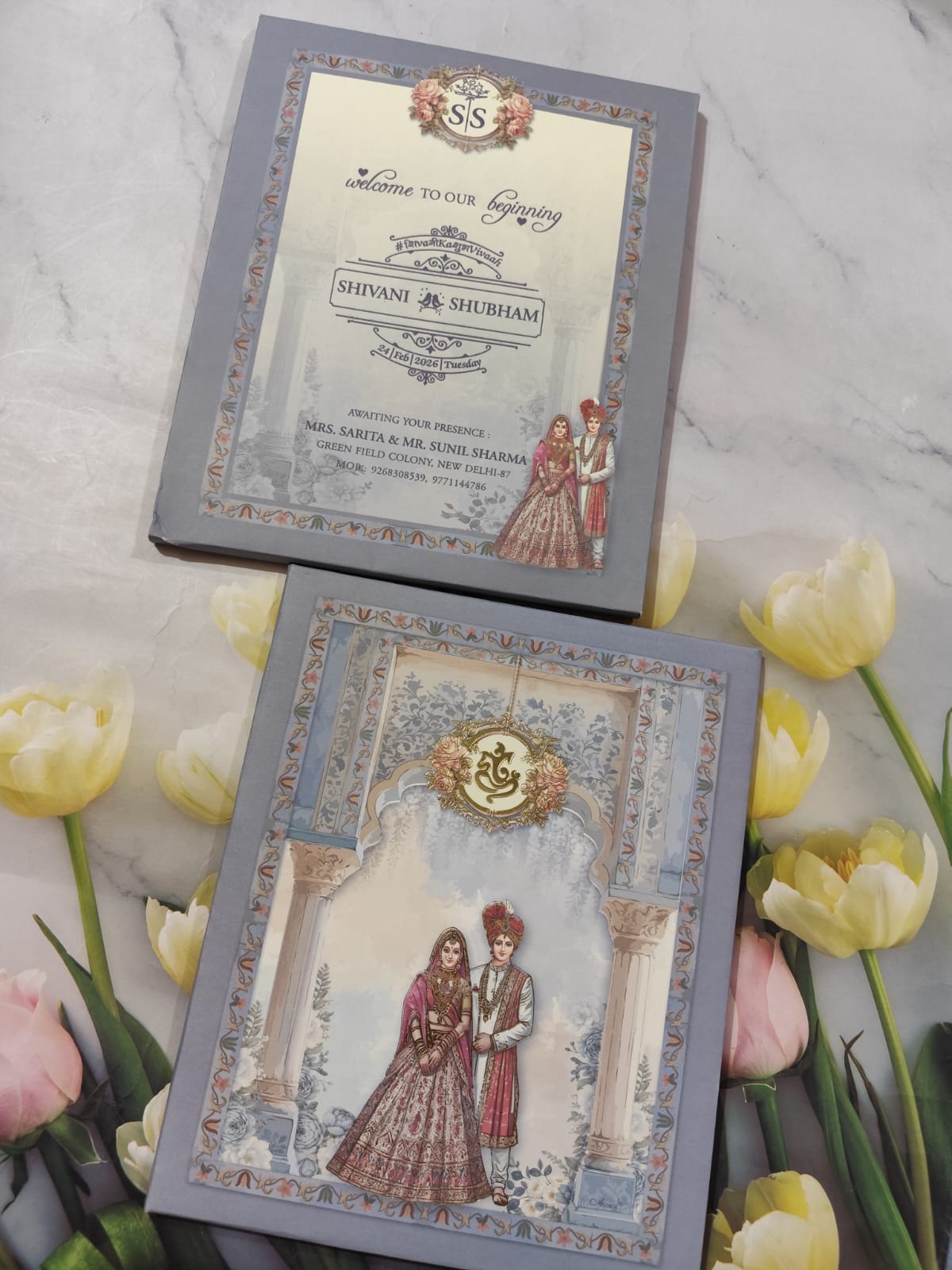 Gulshan Card Collection Designer Wedding Invitation Card for Hindu (Pack of 50) RD (Under 70)