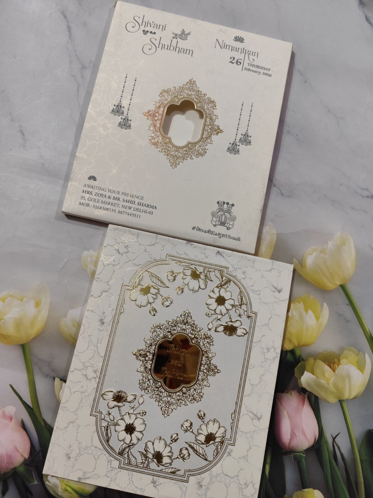 Gulshan Card Collection Designer Wedding Invitation Card  (Pack of 50) RD (Under 80)