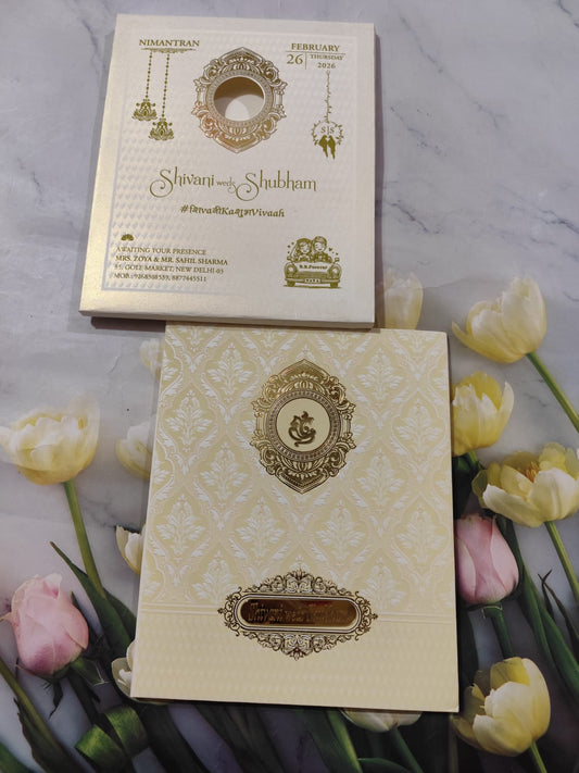 Gulshan Card Collection Designer Wedding Invitation Card  (Pack of 50) RD (Under 80)