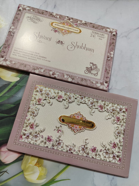 Gulshan Card Collection Designer Wedding Invitation Card  (Pack of 50) RD (Under 100)