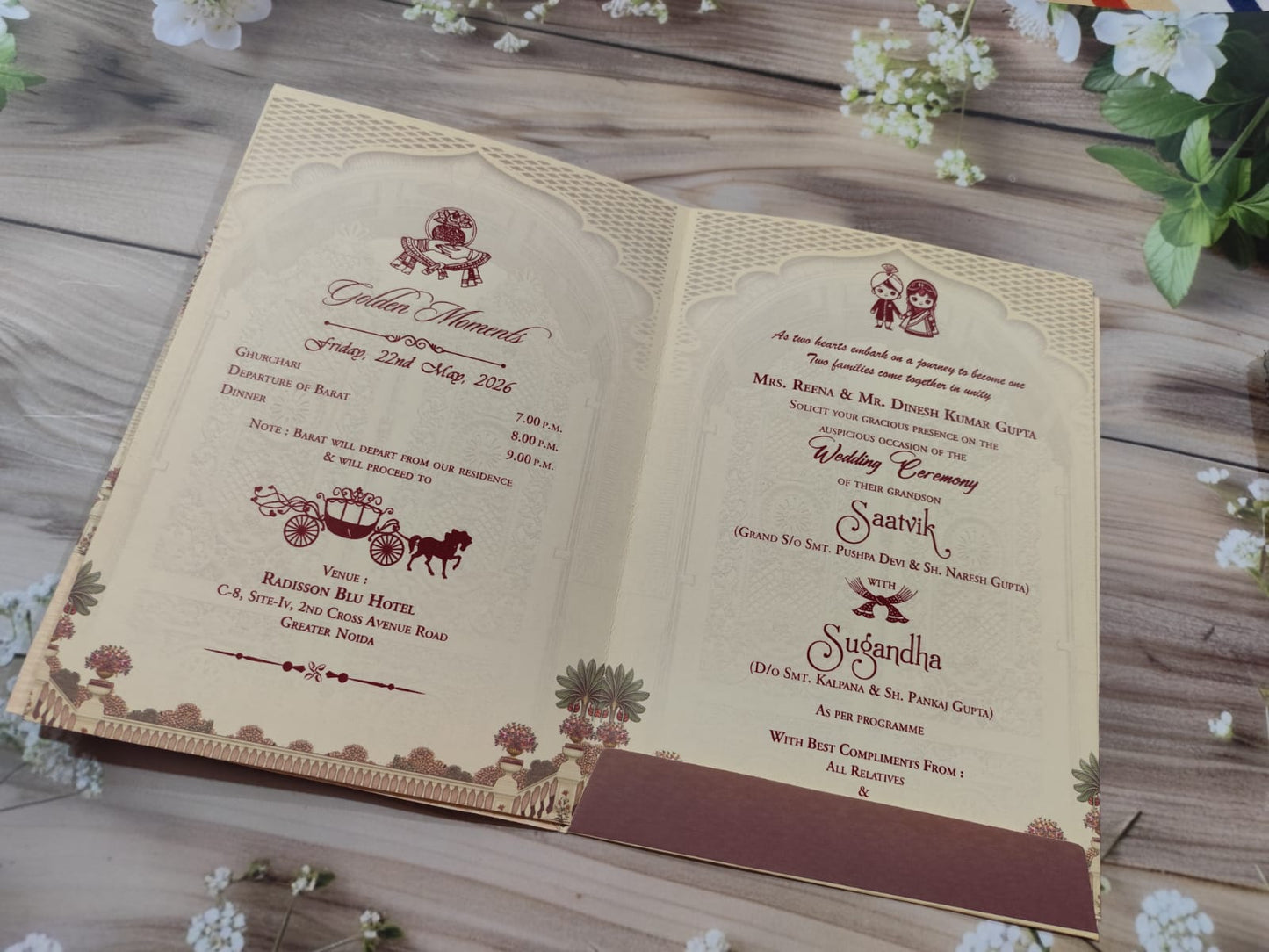 Gulshan Card Collection Designer Wedding Invitation Card (Pack of 50)