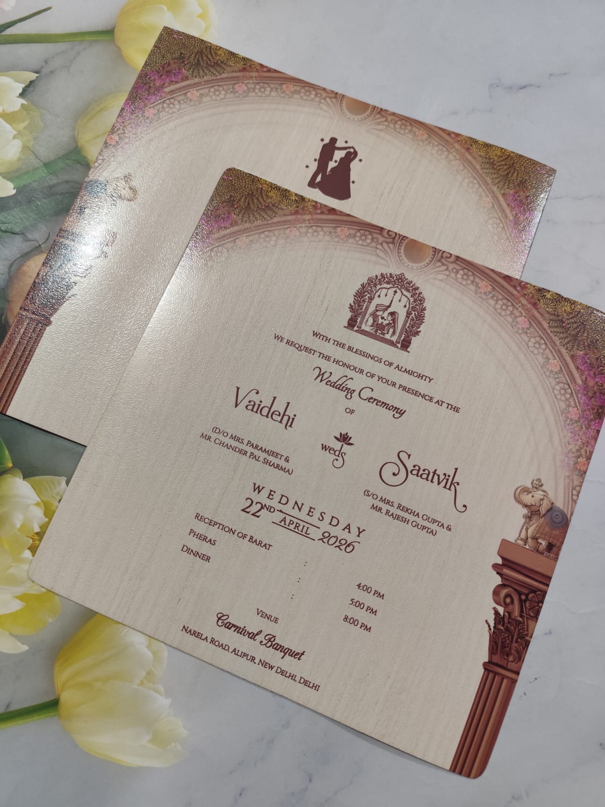 Gulshan Card Collection Designer Wedding Invitation Card (Pack of 50) RD