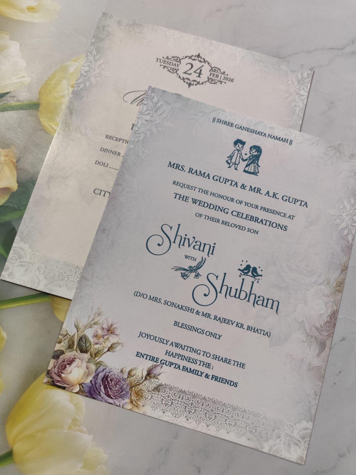 Gulshan Card Collection Designer Wedding Invitation Card (Pack of 50) AND