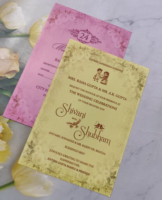 Gulshan Card Collection Designer Wedding Invitation Card (Pack of 50) AND