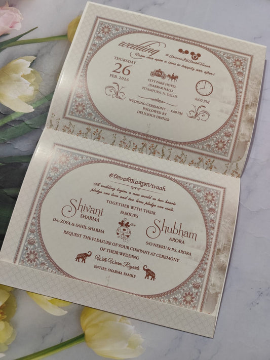 Gulshan Card Collection Designer Wedding Invitation Card (Pack of 50) AND
