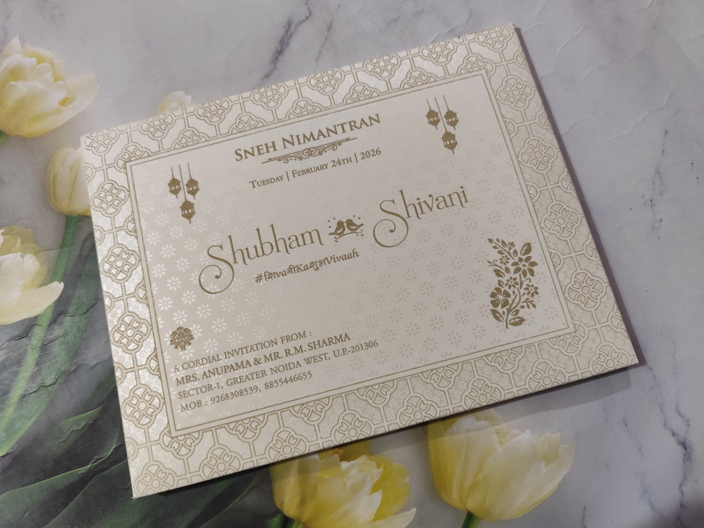 Gulshan Card Collection Designer Wedding Invitation Card (Pack of 50) AND