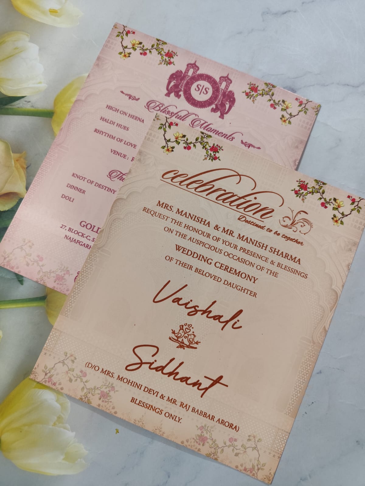 Gulshan Card Collection Designer Wedding Invitation Card (Pack of 50) AND