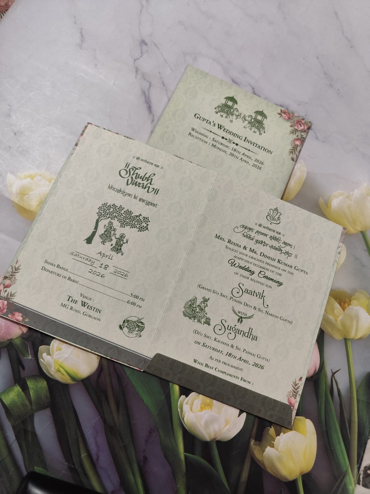 Gulshan Card Collection Designer Wedding Invitation Card (Pack of 50) RD