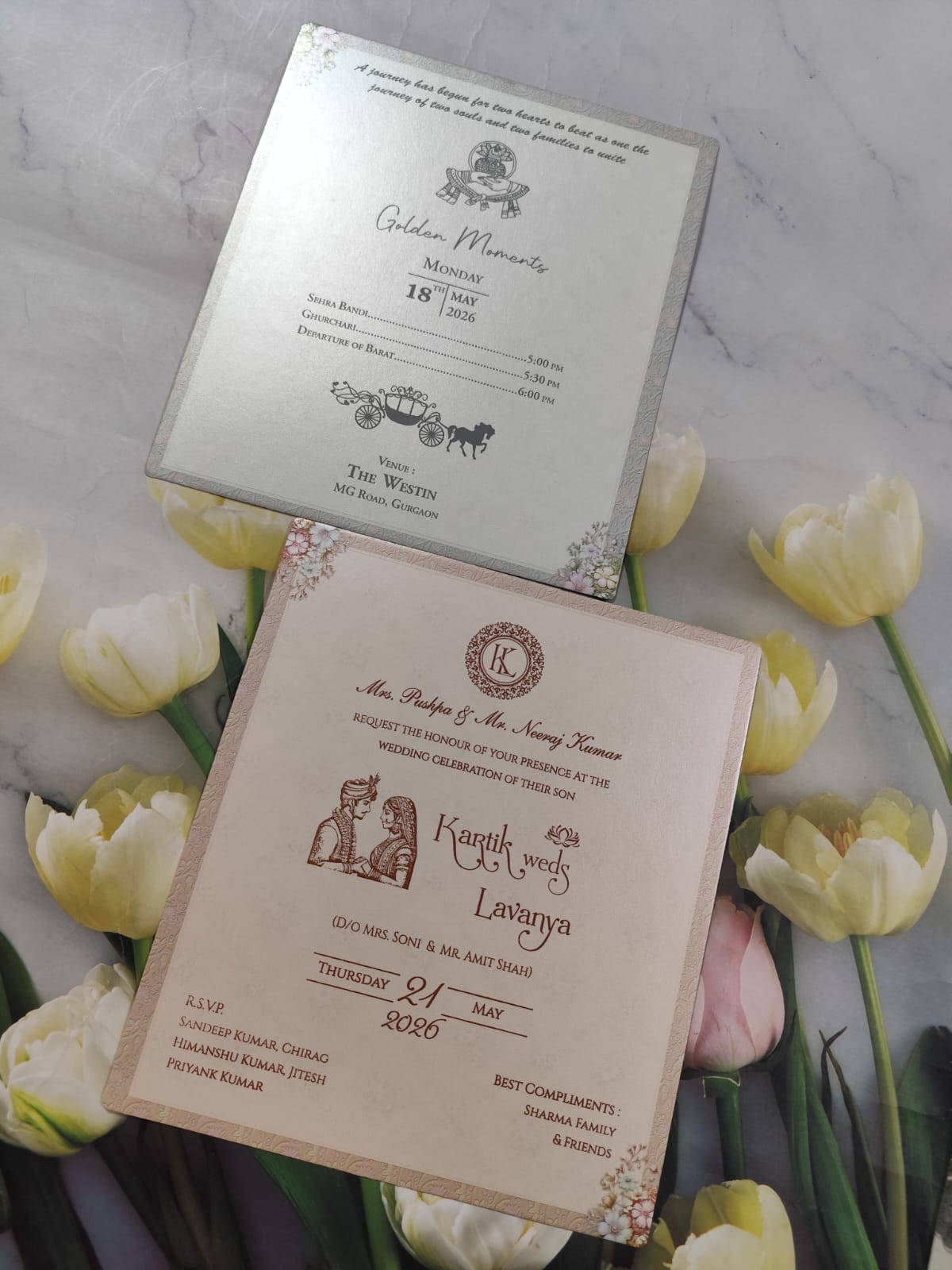 Gulshan Card Collection Designer Wedding Invitation Card (Pack of 50) RD