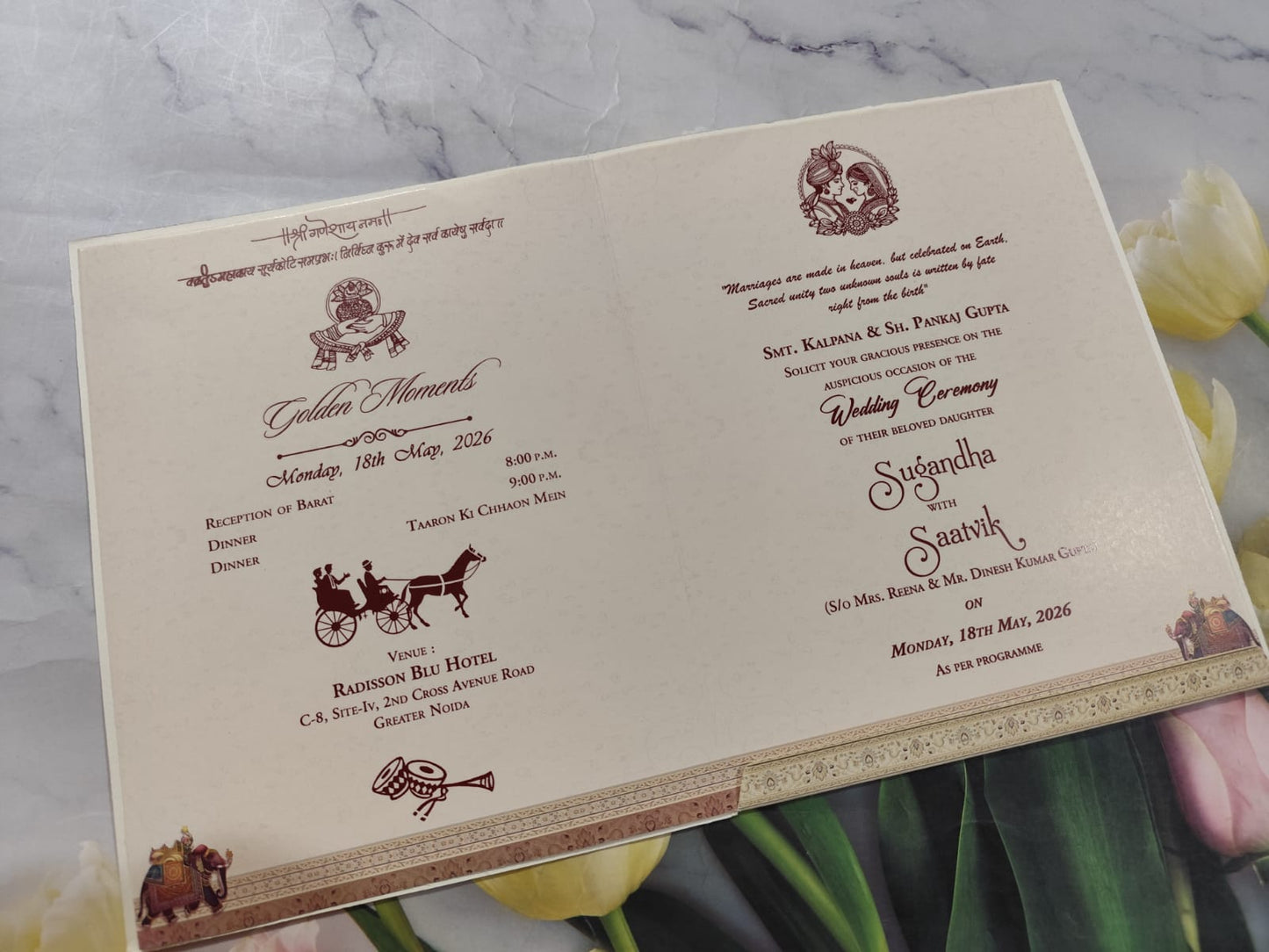 Gulshan Card Collection Designer Wedding Invitation Card for Hindu & Muslim Card  (Pack of 50) RD