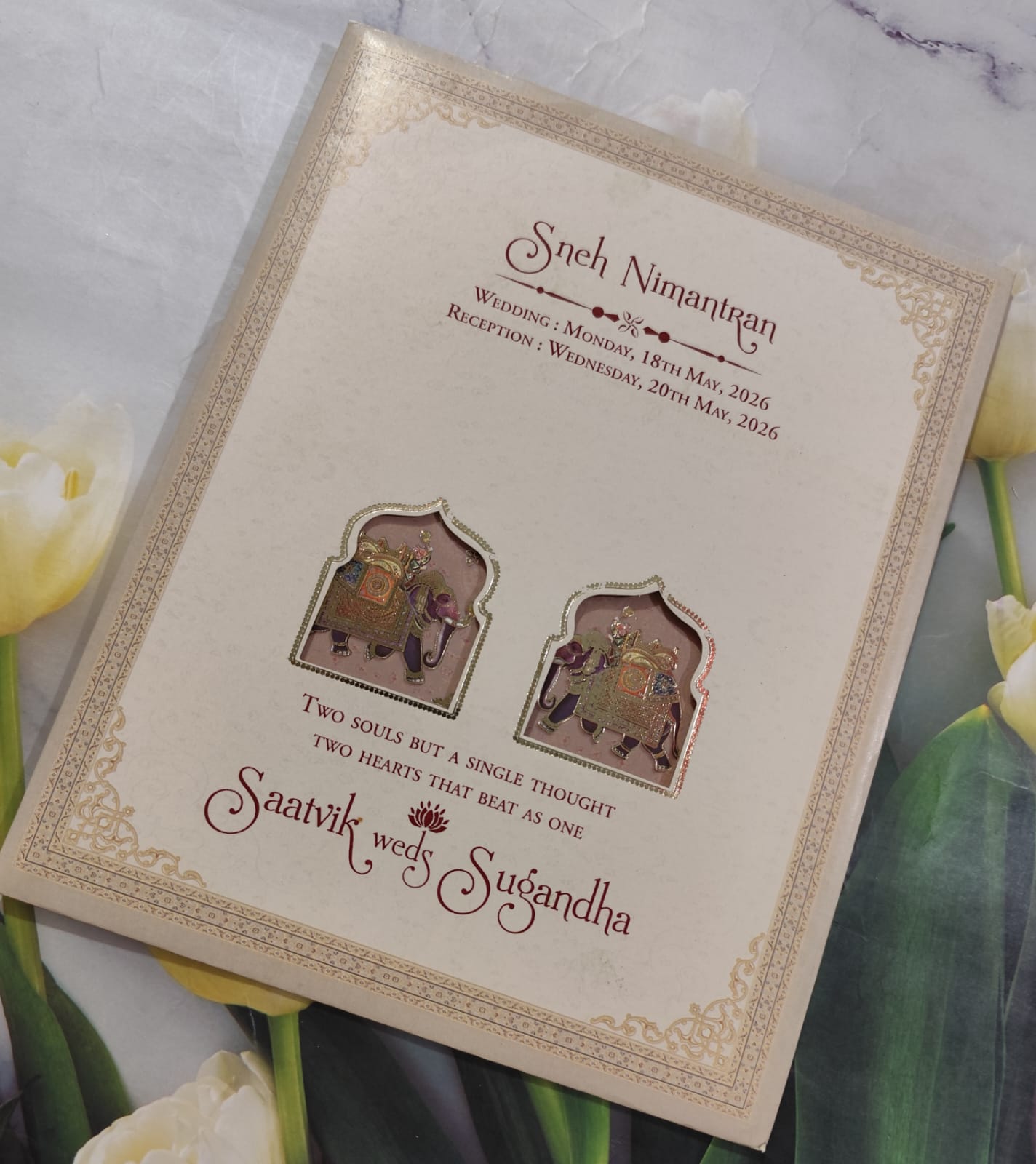 Gulshan Card Collection Designer Wedding Invitation Card for Hindu & Muslim Card  (Pack of 50) RD