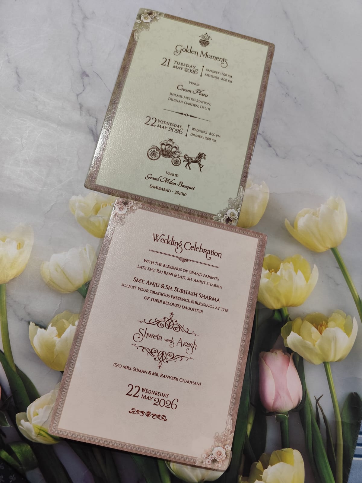 Gulshan Card Collection Designer Wedding Invitation Card Bride & Groom  Design (Pack of 50) RD (Copy)