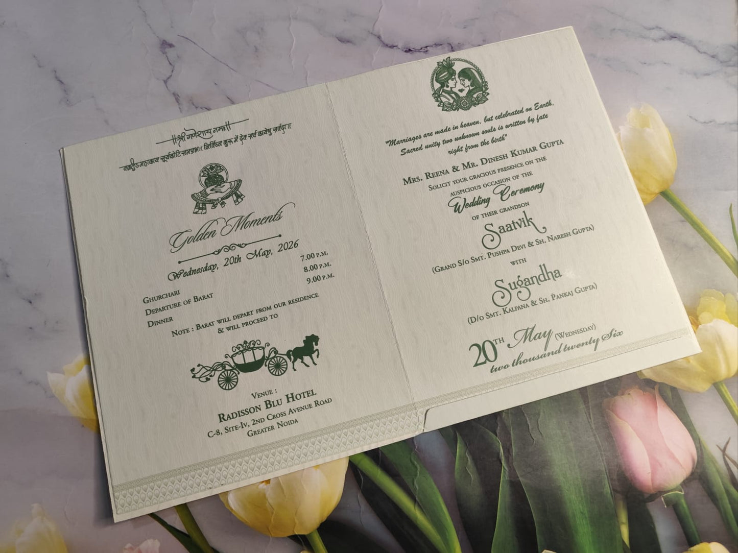 Gulshan Card Collection Designer Wedding Invitation Card (Pack of 50) RD