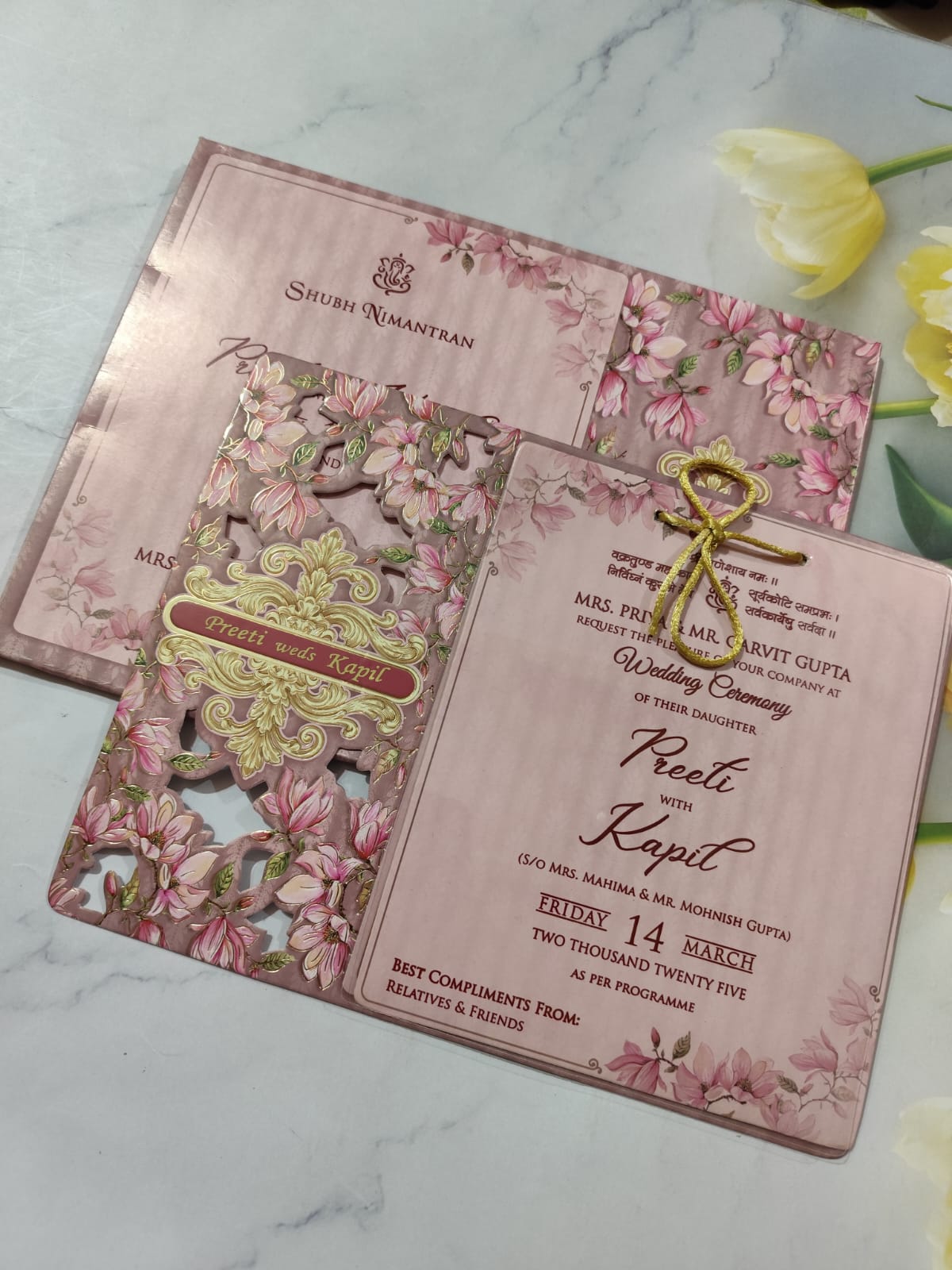 Gulshan Card Collection Designer Wedding Invitation Card (Pack of 50) 